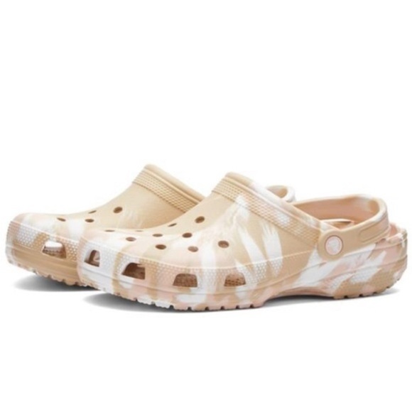 NEW Crocs Clogs Classic Marbled  Chai Pink Rose Slip On Shoes Size 5 - Picture 1 of 15